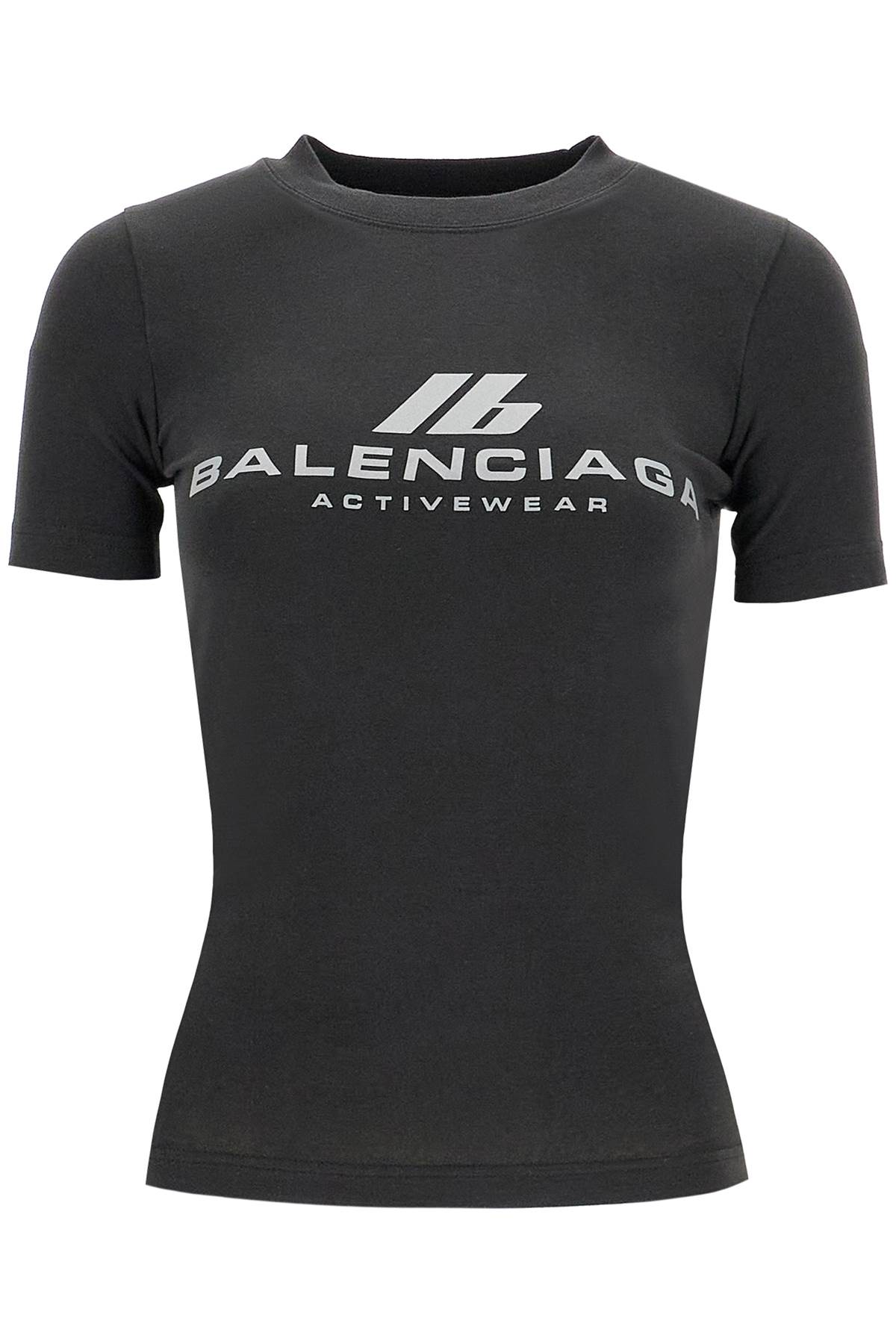 Tシャツ・カットソー BALENCIAGA Woman T-Shirt Black 768075TQVU1 1083 T-shirt with reflective logo BALENCIAGA Woman Tg. S