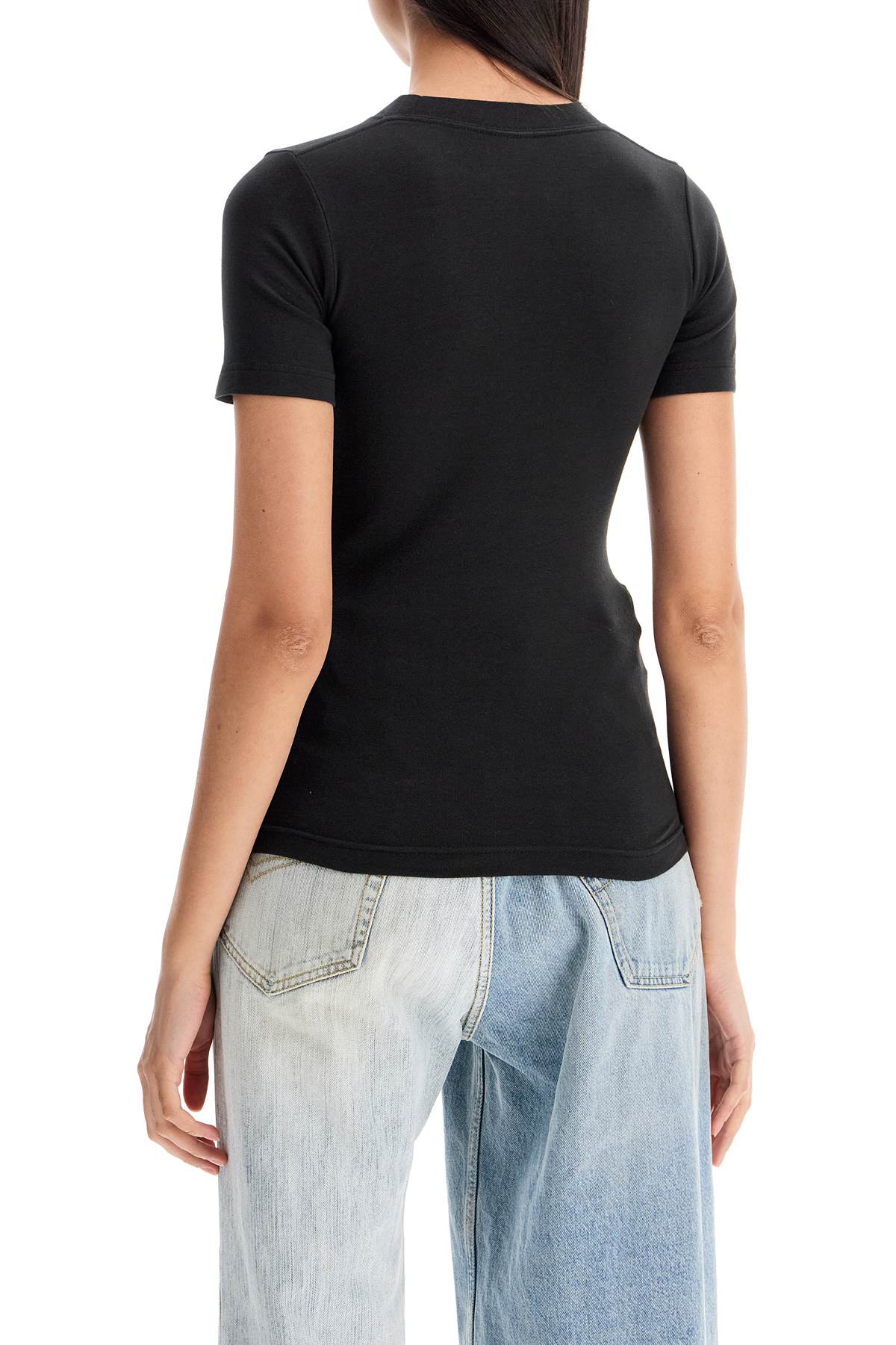 Tシャツ・カットソー BALENCIAGA Woman T-Shirt Black 768075TQVU1 1083 T-shirt with reflective logo BALENCIAGA Woman Tg. M
