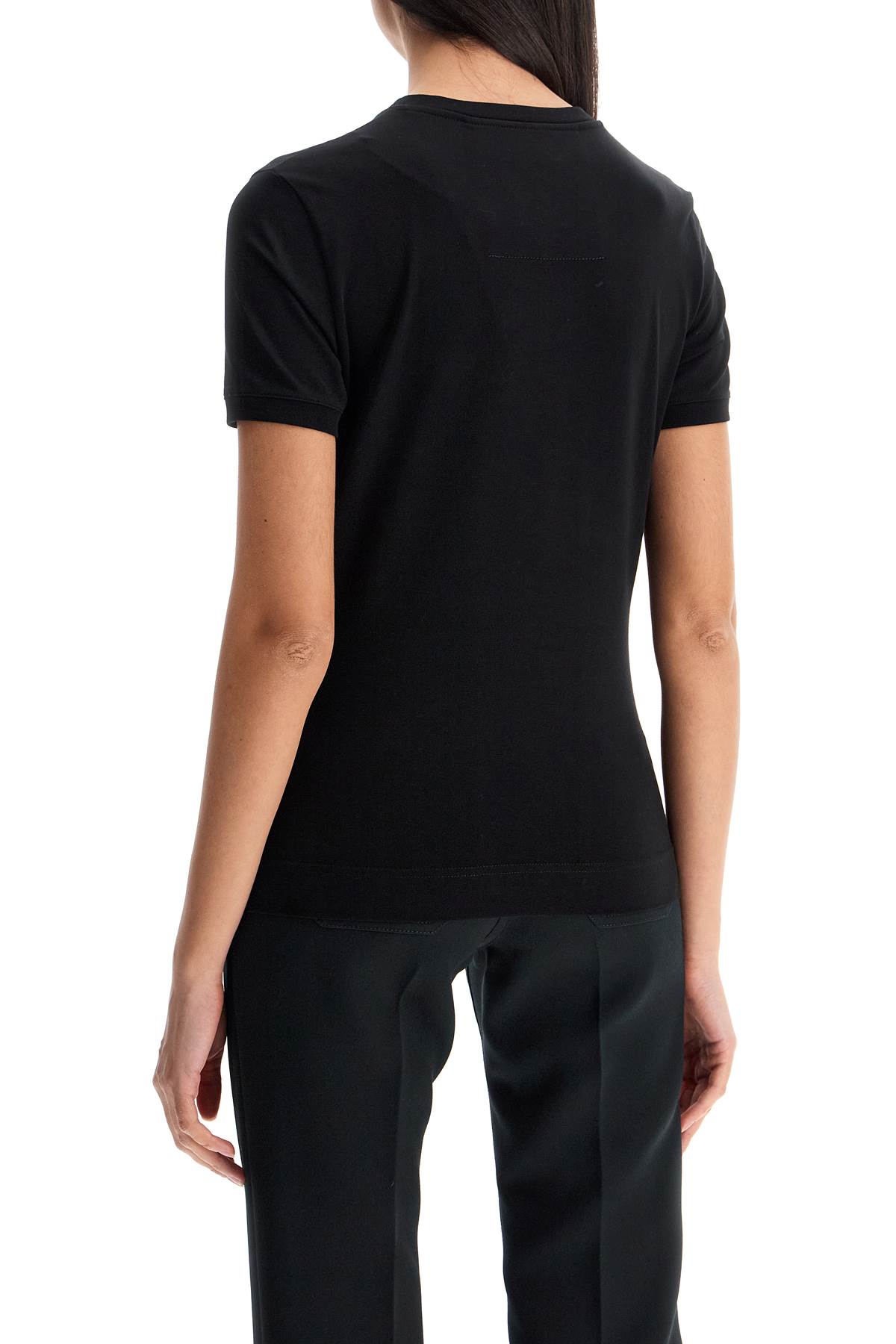 Tシャツ・カットソー GIVENCHY Woman T-Shirt Black BW70BFP6VY 008 T-shirt with flocked logo GIVENCHY Woman Tg. M BW70BFP6VY 8