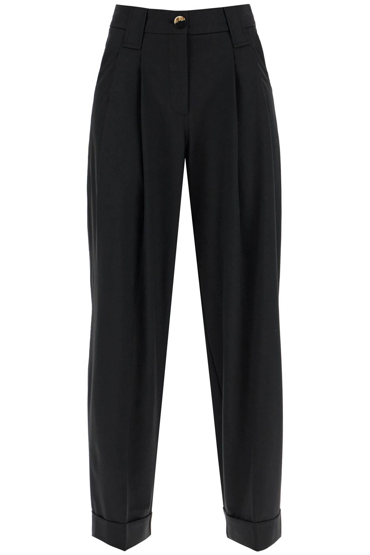 Облегающие брюки с двойными складками GANNI Woman Sz. 34 FR F8075 99 ЧЕРНЫЙ