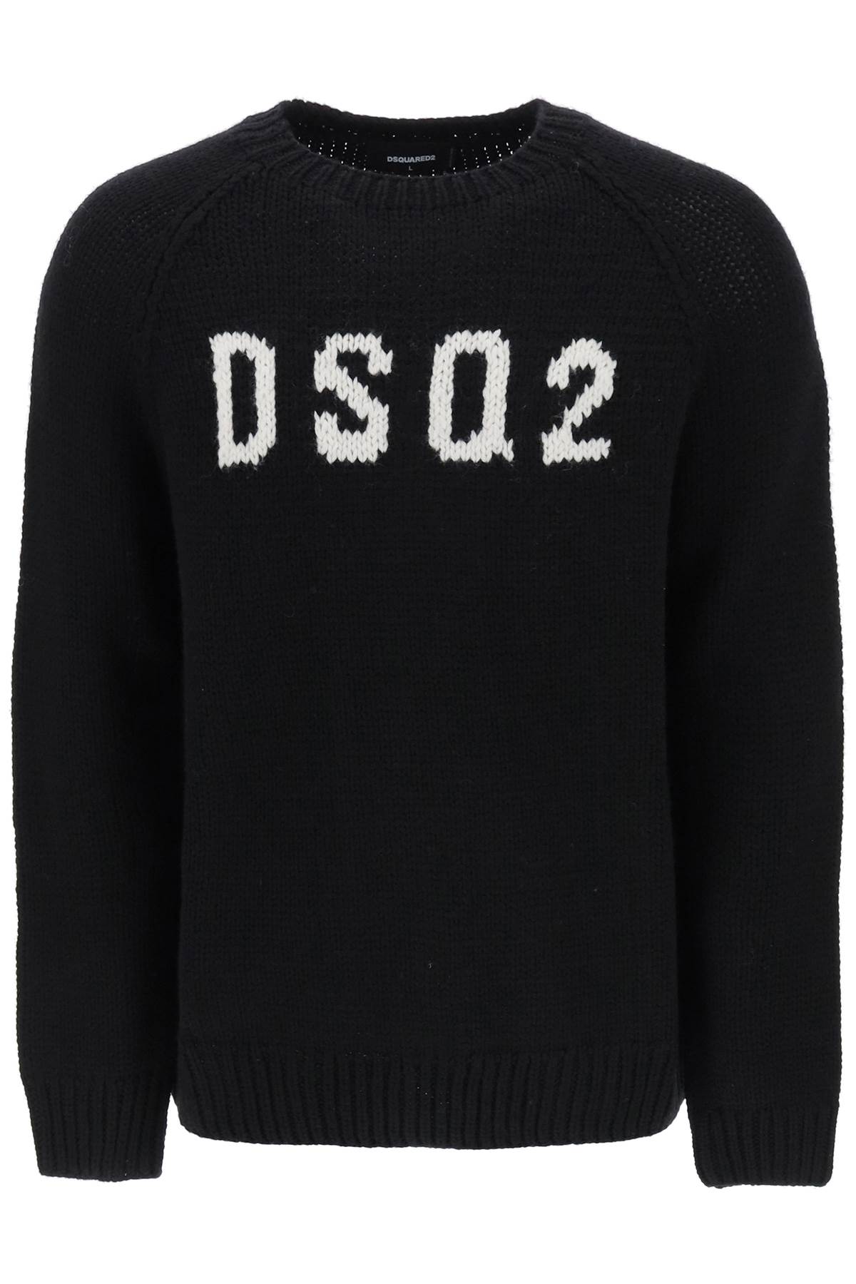 DsquaRed 2 Pullover Sweater dsq2 Wool S71HA1237S18089 Black Sz.L 962BN